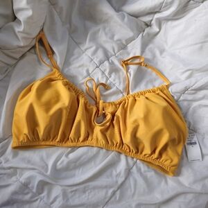 Old Navy NWT XL Orange Gathered Keyhole Bikini Swim Top